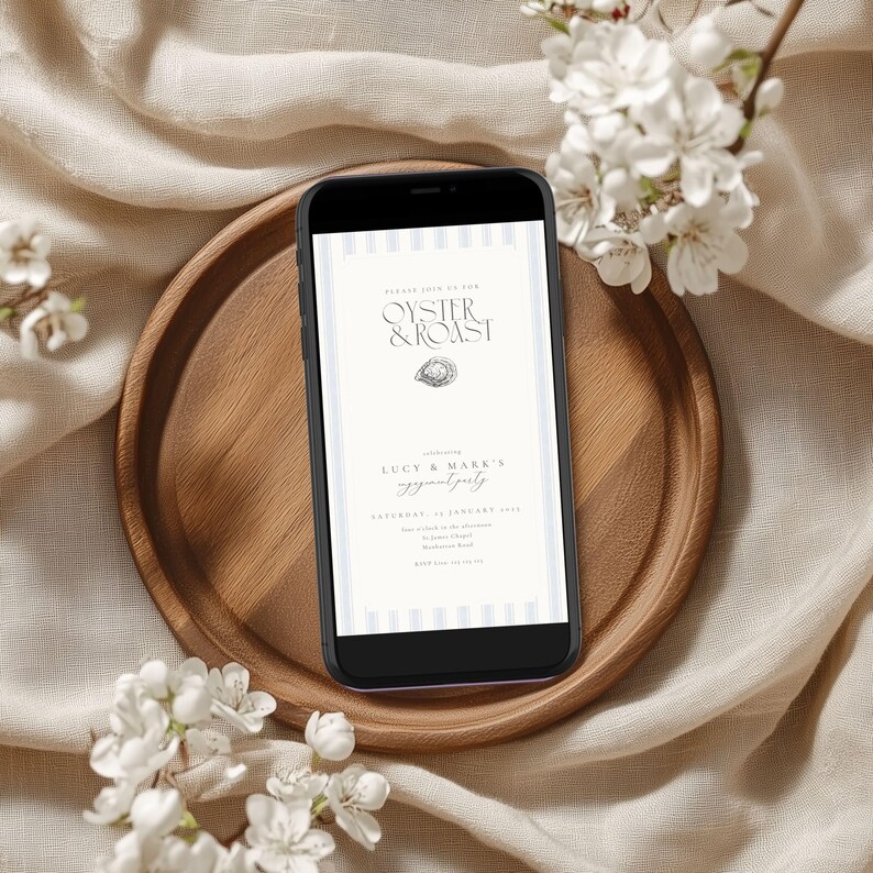 Oyster and Roast Engagement Party Invitation, Nautical Themed Oyster And Roast Engagement Invitation, Classic East Coast Engagement