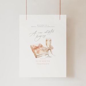 A New Chapter Begins Bridal Shower Sign, Book Theme Bridal Shower Invite, A New Chapter Begins Bridal Shower, Storybook Theme Bridal, TP01