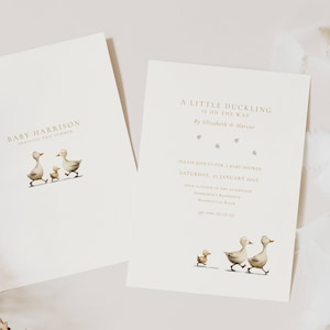 Little Duckling Baby Shower Invitation, Baby Duck Baby Shower Invitation, A Little Duckling Is On The Way Baby Shower Invite, Cute Duck, DCK
