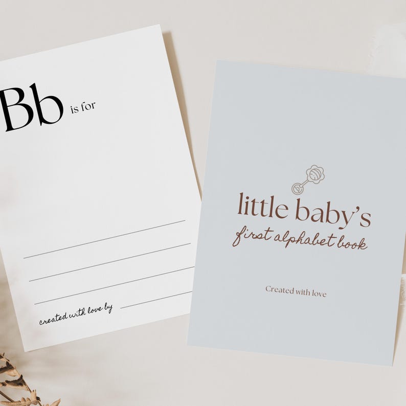 Baby First Abc Book Template, Alphabet Book Template, Abc Book Template, Editable First Alphabet Book, ABC Baby Shower Game Template image 5
