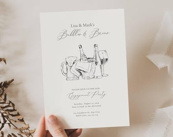 Bubbles and Brews Couples Shower, Bubbles and Brews Wedding Shower Invite, Wedding Shower, Engagement Party, Champagne And Beer Shower