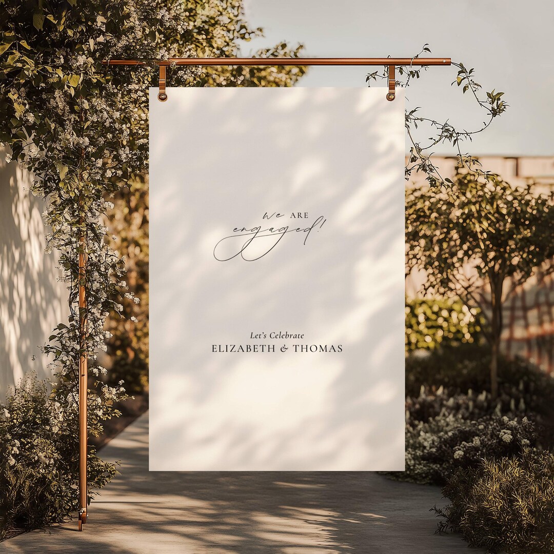 Welcome Partners. Sign Modern Engagement Welcome Sign Template, We're Engaged Welcome Sign ...