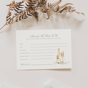 Pearls Of Wisdom For Bridal Shower, Pearls and Prosecco Bridal Shower Invitation, Pearls and Prosecco Bridal Shower Advice and Wishes Card