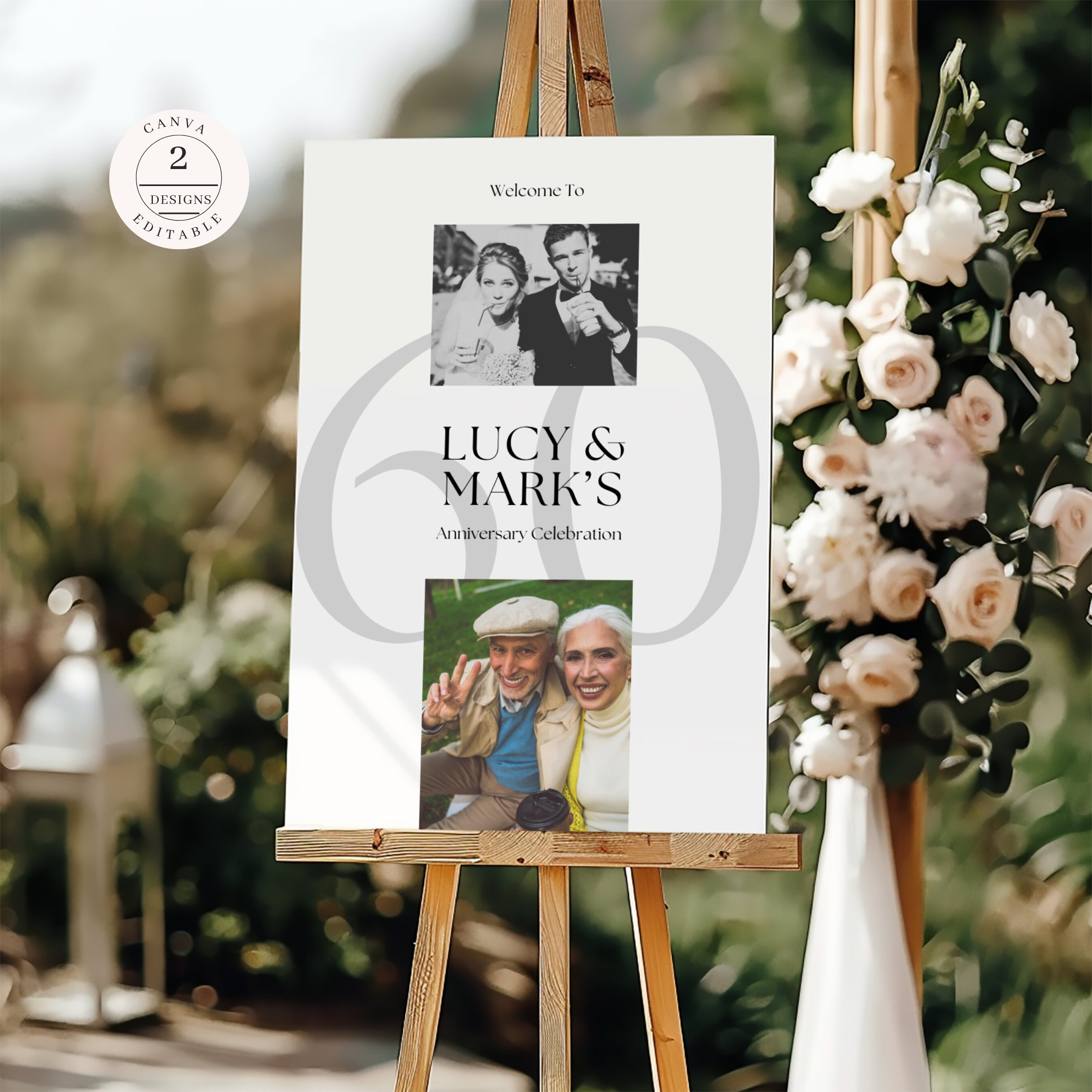 60th Wedding Anniversary Welcome Sign, 60th Wedding Anniversary ...