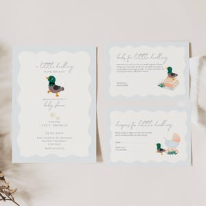 Mallard Duck Baby Shower Invitation, Little Duckling Baby Shower Invitation, A Little Mallard Duckling Is On The Way Baby Shower Invite, DCK