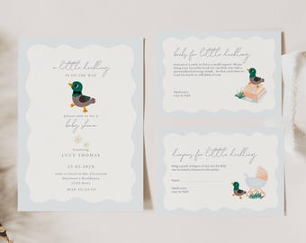 Uitnodiging babyshower wilde eend, uitnodiging babyshower klein eendje, een klein eendje is onderweg babyshower uitnodigen, DCK