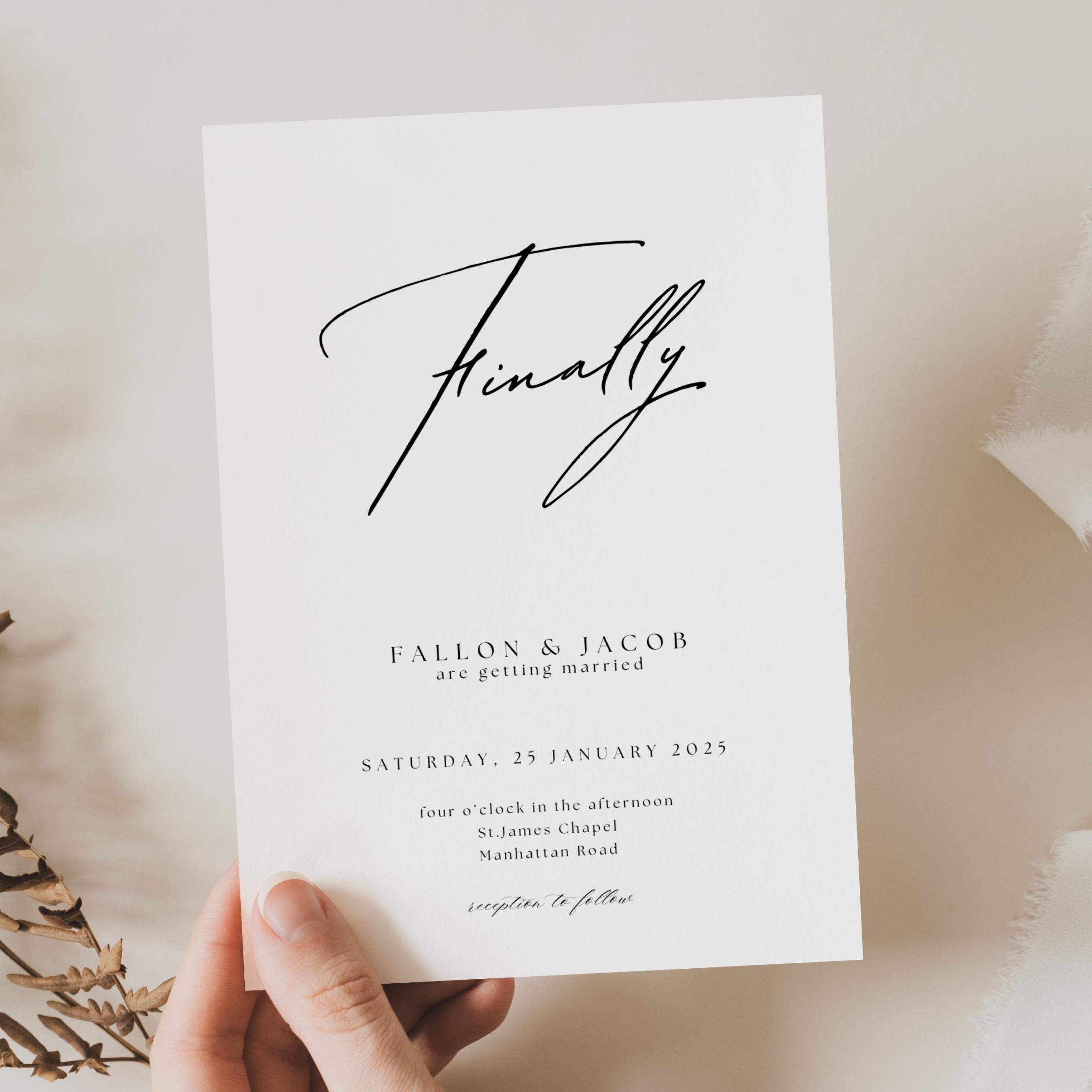 Invitaciones de boda divertidas, plantilla de invitación moderna,  invitaciones de boda informales, plantilla de invitación de boda íntima, boda  divertida, WD01 - Etsy México, image size:2700x2700