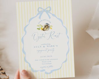 Oyster and Roast Engagement Party Invitation, Nautical Themed Oyster And Roast Engagement Invitation, Classic East Coast Engagement, BB02