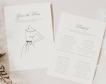 Minimalist Bridal Shower Games Bundle: Bridal Games (Editable Template), Bachelorette Party, Hen Party