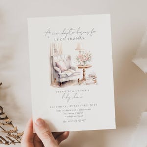 A New Chapter Baby Shower Invitation, Baby Shower Invite A New Chapter Begins, A New Chapter Book Baby Shower, Storybook Baby Shower, FB02