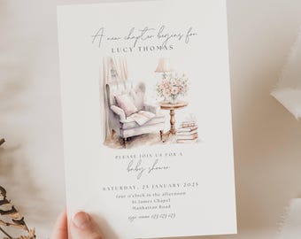 A New Chapter Baby Shower Invitation, Baby Shower Invite A New Chapter Begins, A New Chapter Book Baby Shower, Storybook Baby Shower, FB02