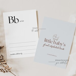 Baby First Abc Book Template, Alphabet Book Template, Abc Book Template, Editable First Alphabet Book, ABC Baby Shower Game Template image 7