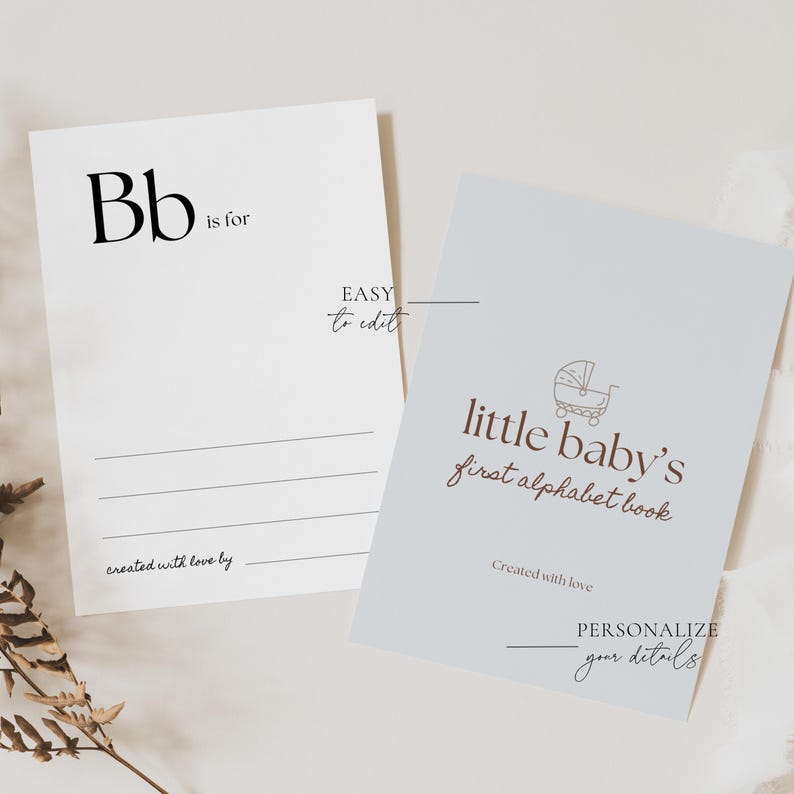 Baby First Abc Book Template, Alphabet Book Template, Abc Book Template, Editable First Alphabet Book, ABC Baby Shower Game Template image 7