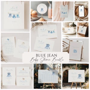 Blue Jean Baby Shower Invitation Girl, Denim Baby Shower Invite, A Blue Jean Baby is On The Way Invite, Girl Blue Jean Baby Shower Invite BH