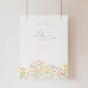 Love in Bloom Bridal Shower Welcome Sign, Wildflower Bridal Shower Invitation, Floral Bridal Shower, Love Bloom Wildflower Bridal Sign, FW01