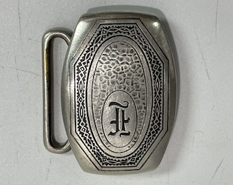 Vintage 1940's HICKOK ~ Bronze Sterling Silver Belt Buckle ~ Art Deco ~ 18 gr