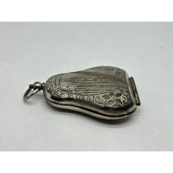 Antique German Silver Double Sovereign Coin Holder Case Only ~ Victorian Era View 5