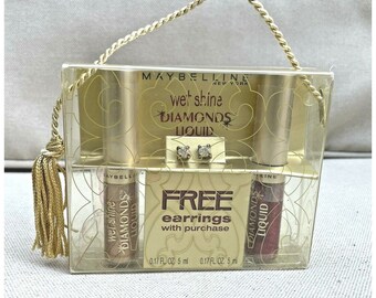 MAYBELLINE Wet Shine Diamonds Liquid Set | 2 Lip-Color and 1 Pair Earrings