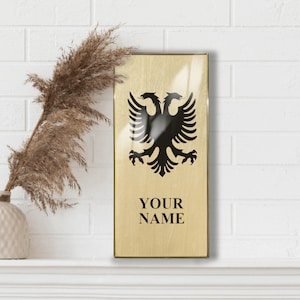 Handmade Albanian eagle personalised decoration with your name | Elegant wall decor