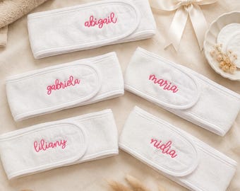 Personalized Spa Headband for Women | Custom Name Makeup Headband | Skincare Headband | Bridesmaid Gift | Monogrammed Self Care Gift