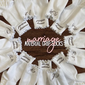 Embroidered Pilates Socks: "Marriage Material" Bridal Shower Gift image 3