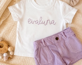 Custom Embroidered Baby Name T-Shirt: Soft Cotton Personalized Tee