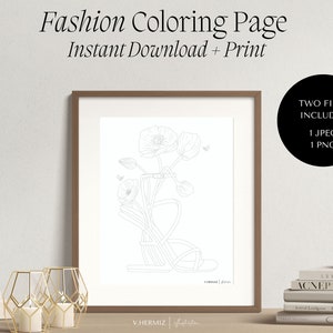 Coloring Page | Fashion Illustration| Digital Coloring| Coloring Sheet| Printable Coloring Page| Printable| Fashion Coloring Page| Download