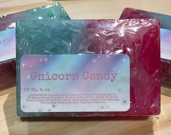 Homemade Unicorn Candy Soap Cotton Candy Scented