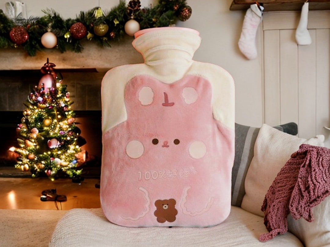 Cute Pink Rabbit Hot Water Bottle Plush Hot Water Bottle Etsy