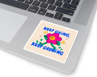 Keep Going Keep Growing Sticker, Fun Back to School Decal, Students Teachers Motivation, Laptop Water Bottle Decor, Planner