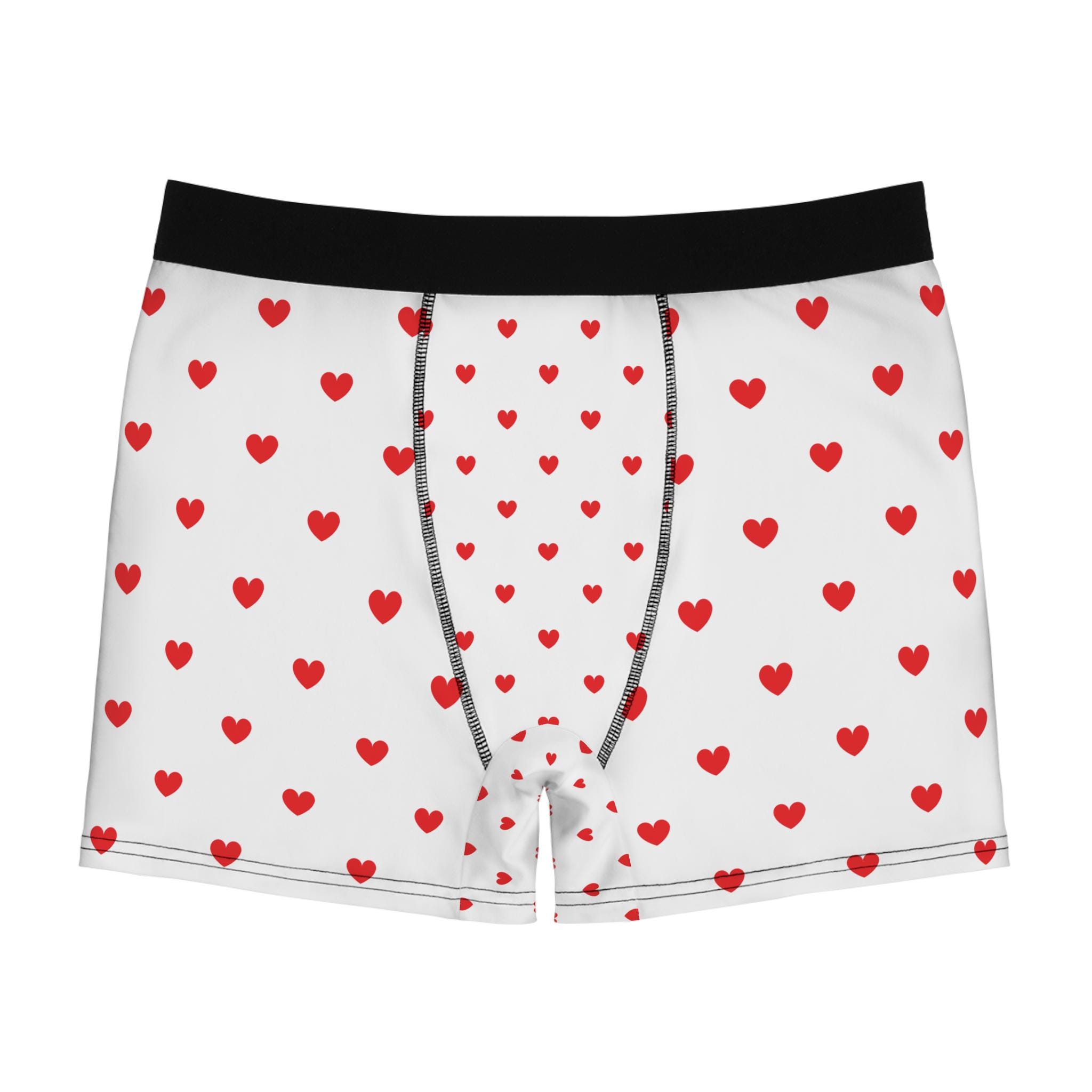 Heart underwear for men / saint valentine gift for bf and husbands /  Men's Boxer Briefs (AOP)