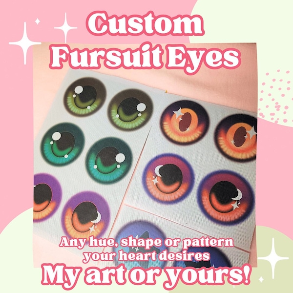 Custom Fursuit Eye Mesh | .5mm PVC Mesh Dye Sublimated Waterproof Scratch Proof Durable Vibrant Color Mesh