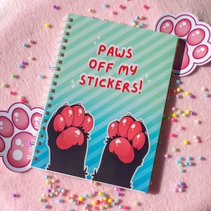 Reusable Sticker Book: &#39;Paws Off My Stickers&#39; | collection display (6x8, 50 Pages)