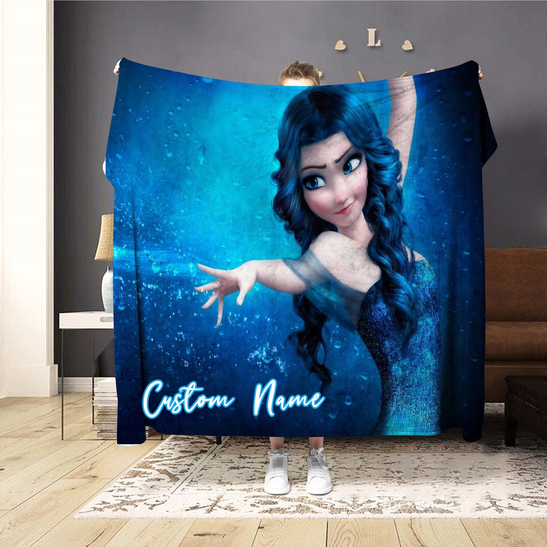 Christmas Gift Disney Princess Blanket Custom Name Blanket Etsy