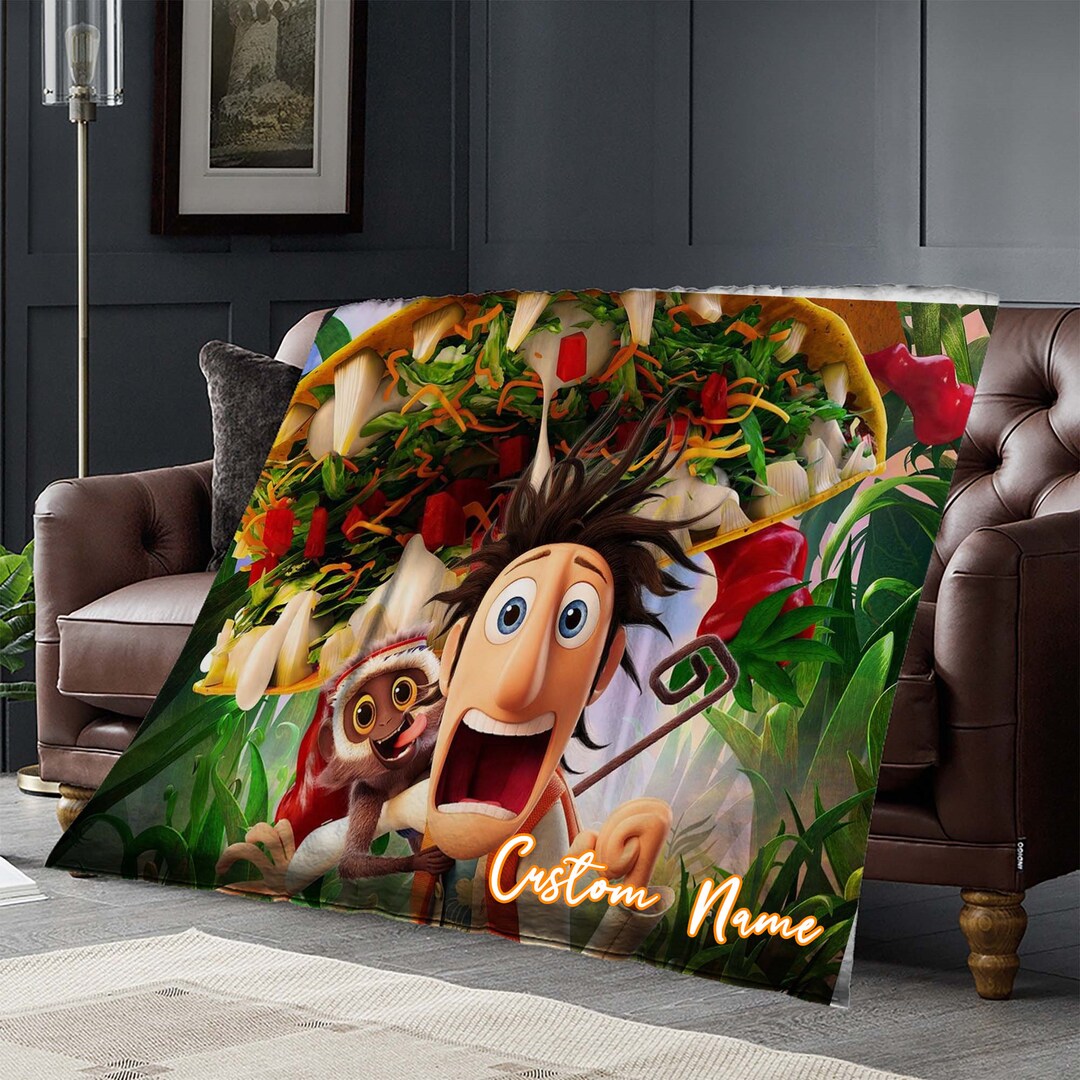 Cloudy With a Chance of Meatballs Blanket Custom Name Blanket Etsy