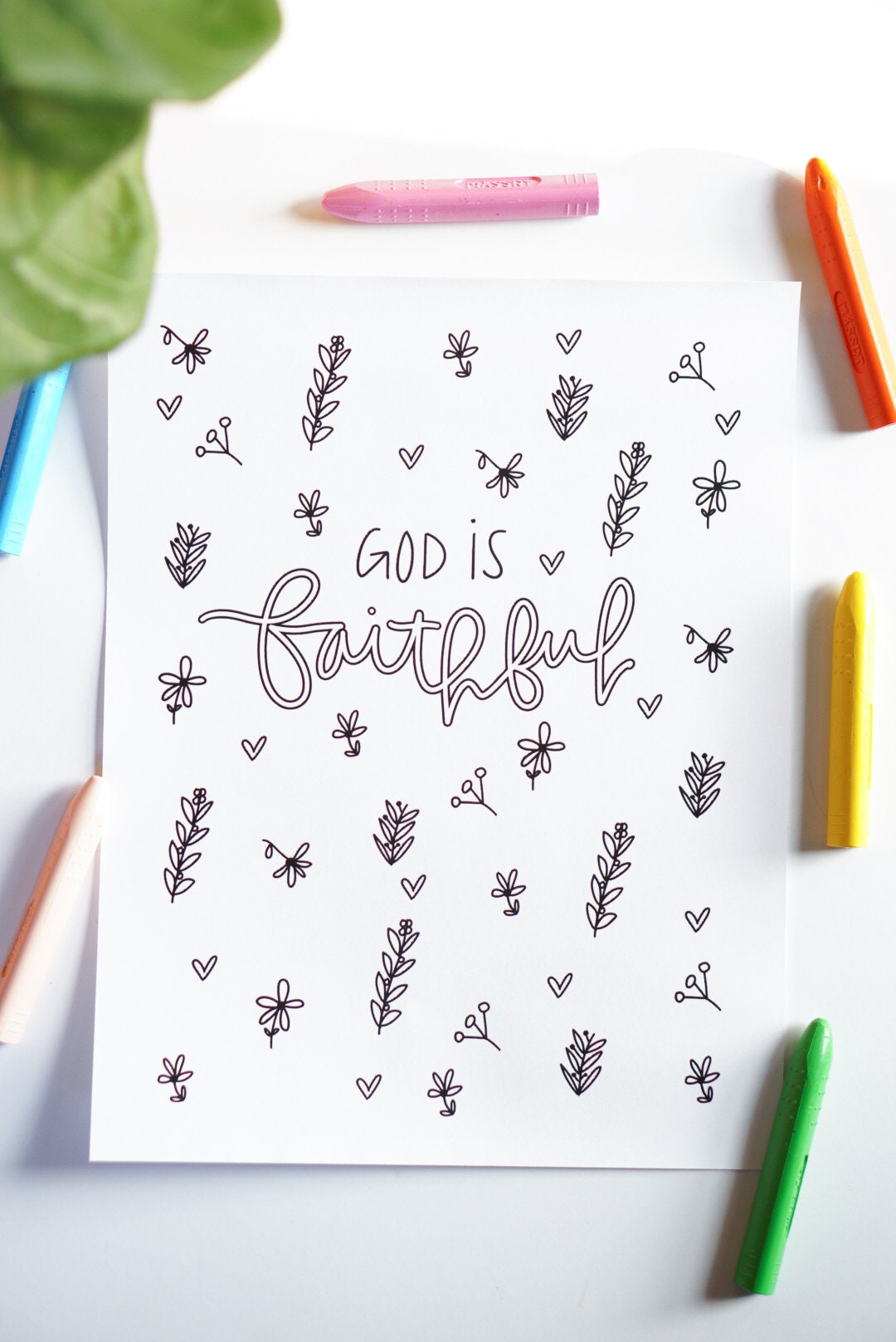 Flower Bible Verse Coloring Sheets Printable Digital Download Scripture