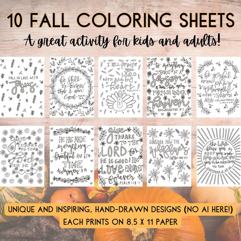 Christian Pumpkin Prayer Printable Kids Activity, Bible Verse Coloring