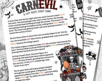 CarnEvil Halloween Left Right Game: Spooky Party Gift Exchange (PDF)