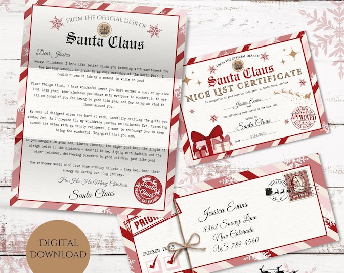 Baby's First Christmas Letter - Nice List Certificate From Santa - View #2
