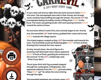 CarnEvil Halloween Left Right Game: Spooky Party Gift Exchange (PDF)