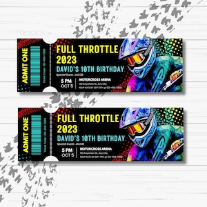 Motorcross Birthday Invitation/ Dirt Bike Birthday Invitation/BMX Birthday Invite/ Dirt Bike Invitation Editable Invitation/Canva template/