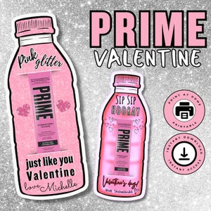 Cartes Prime Hydration pour la Saint-Valentin, personnalisables : amusantes et uniques à télécharger pour les enfants ! modifier à l'aide de Canvas. Saint-Valentin en classe. Rose pailleté