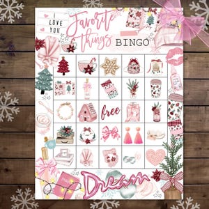 Favorite Things Christmas Bingo Cards, Christmas Bingo Game, Fun ...