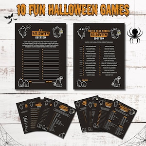 Halloween Game Bundle, Printable Halloween Games For Kids and Adults, Party Games and Activities, Halloween printable activities