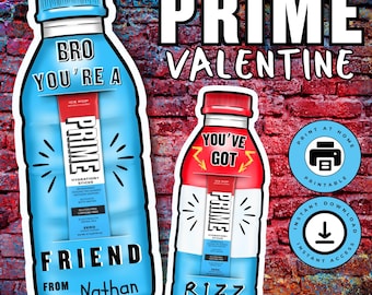 Prime Hydration Valentine Cards, customizable – Fun & Unique Digital Download for Kids! edit using Canva. Classroom Valentines.