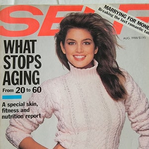 AUGUST 1988 SELF MAGAZINE Cindy Crawford cover!