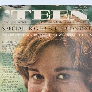 OCTOBER 1963 TEEN MAGAZINE freckle feature, fabulous fashion and more!