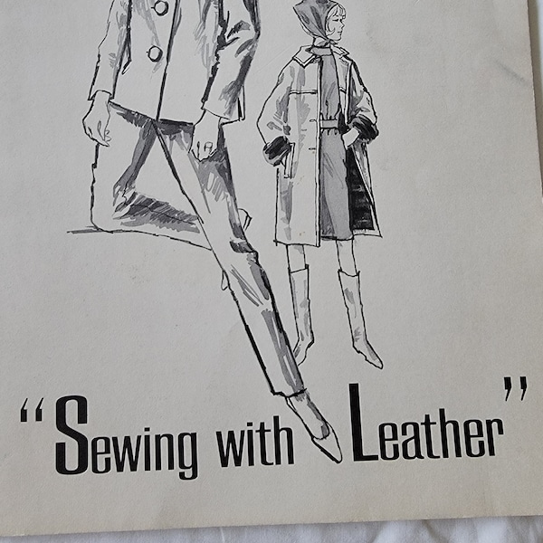 1959 Tandy Leather SEWING WITH LEATHER leaflet, handy tips!