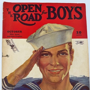 1936 年 10 月号の THE OPEN ROAD for Boys ビンテージ アウトドア アドベンチャー マガジン!