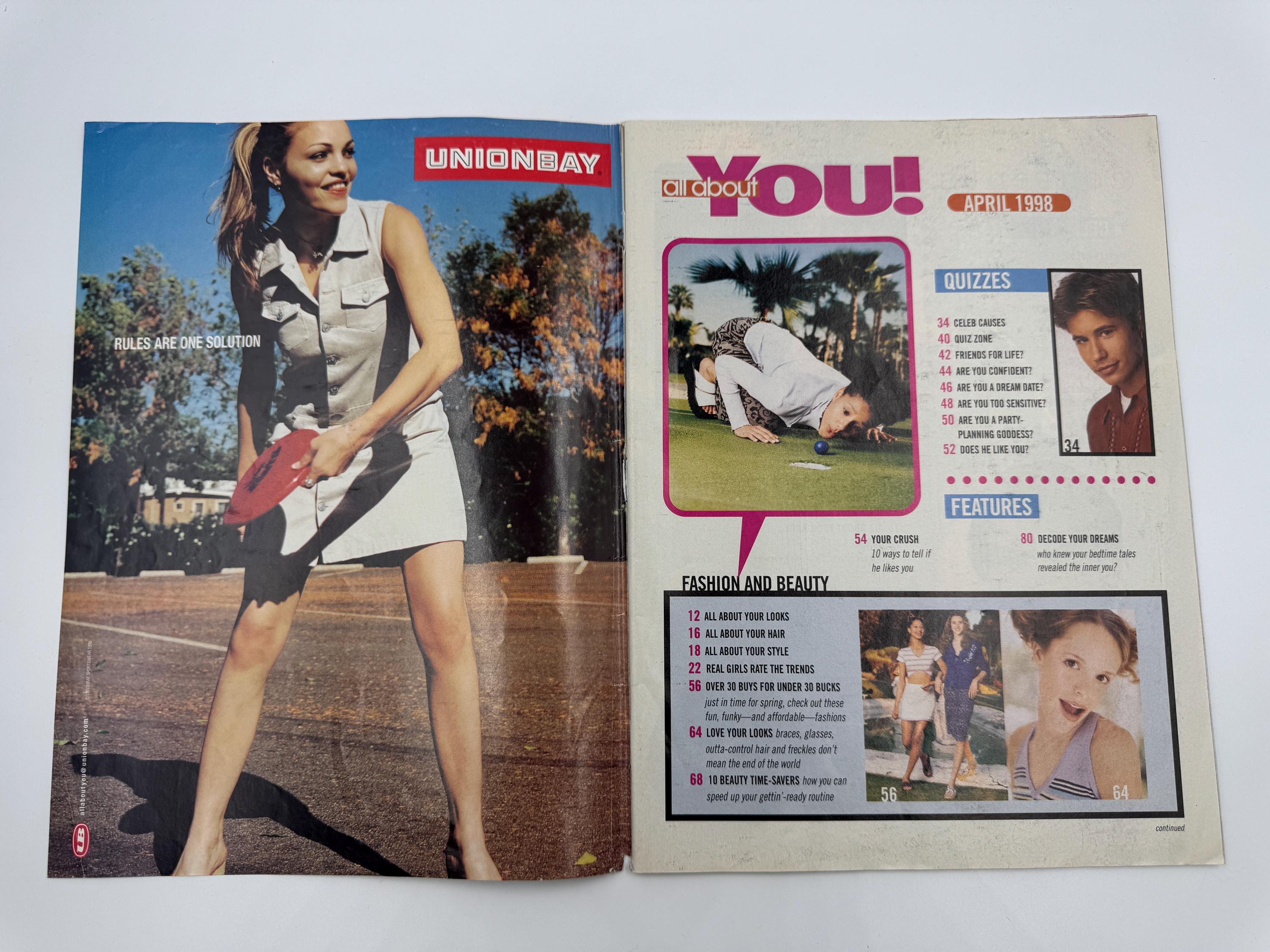 Leonardo Dicaprio 'all About You' Magazine - April 1998, 90s Teen